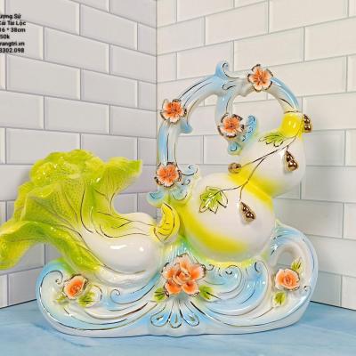 tượng sứ hồ lô bắp cải, tượng trang trí nhà cửa